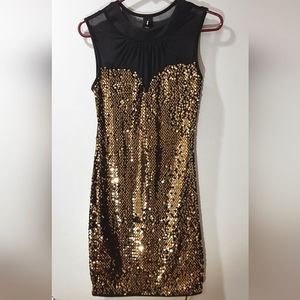 (NWT) Gold Sequin Cocktail Dress
